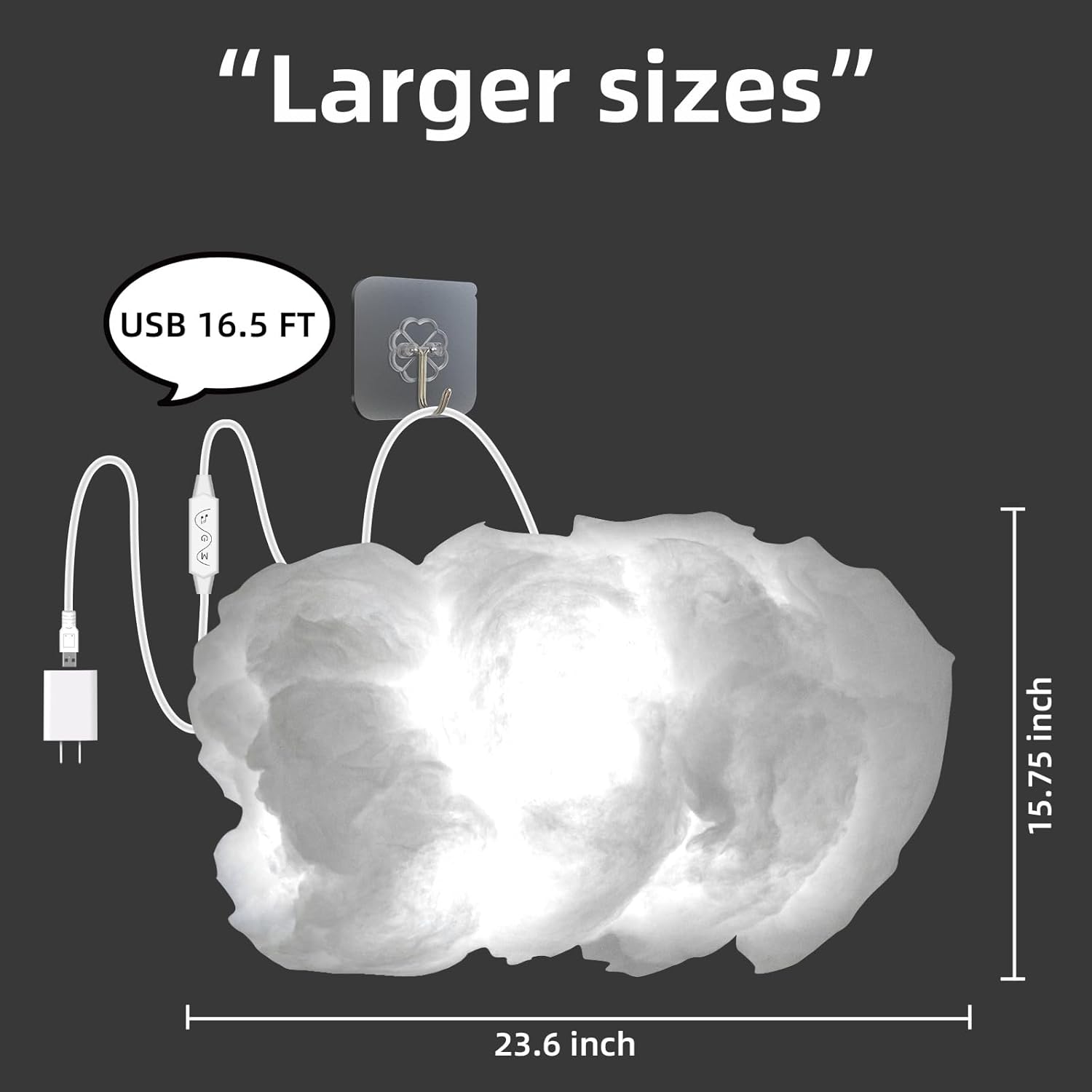 Cloud LED Lights for Bedroom - DIY Aesthetic Mood Light, Music Sync App Control Wall Light, 3D Ceiling Lamp Color Changing Lights, Cool Stuff for Kids Room Decor, Cool lights for Room Decorations