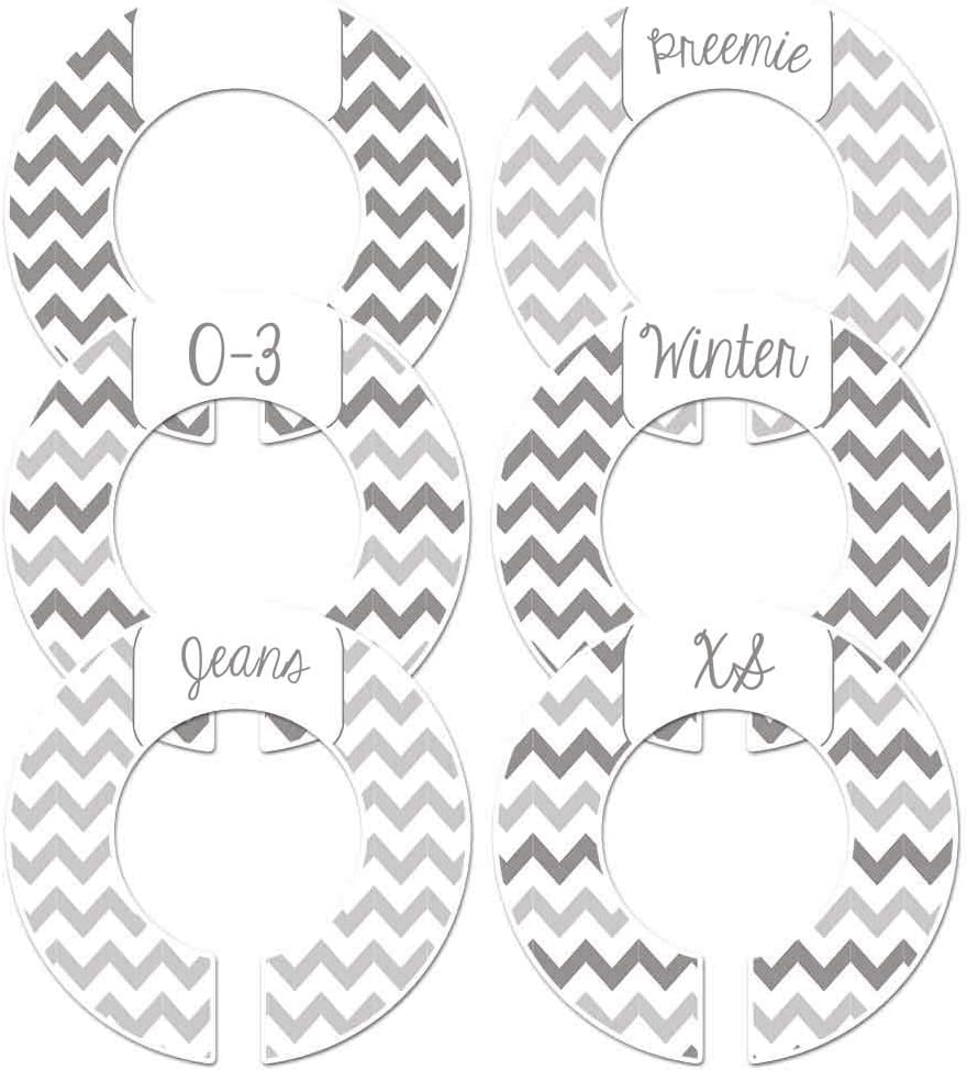 6 Baby Closet Nursery Clothing Size Divider Organizer Gray