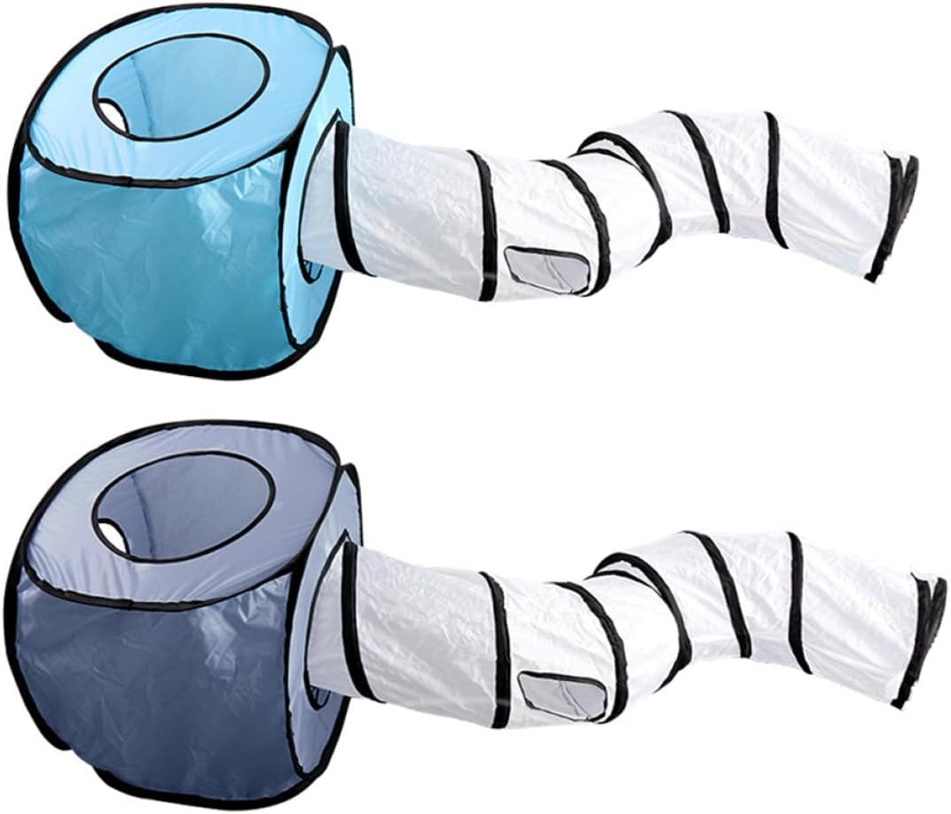 Interactive Cat Tunnel Bed Foldable s Shape Tent for Indoor Outdoors Cats Kitten Toys