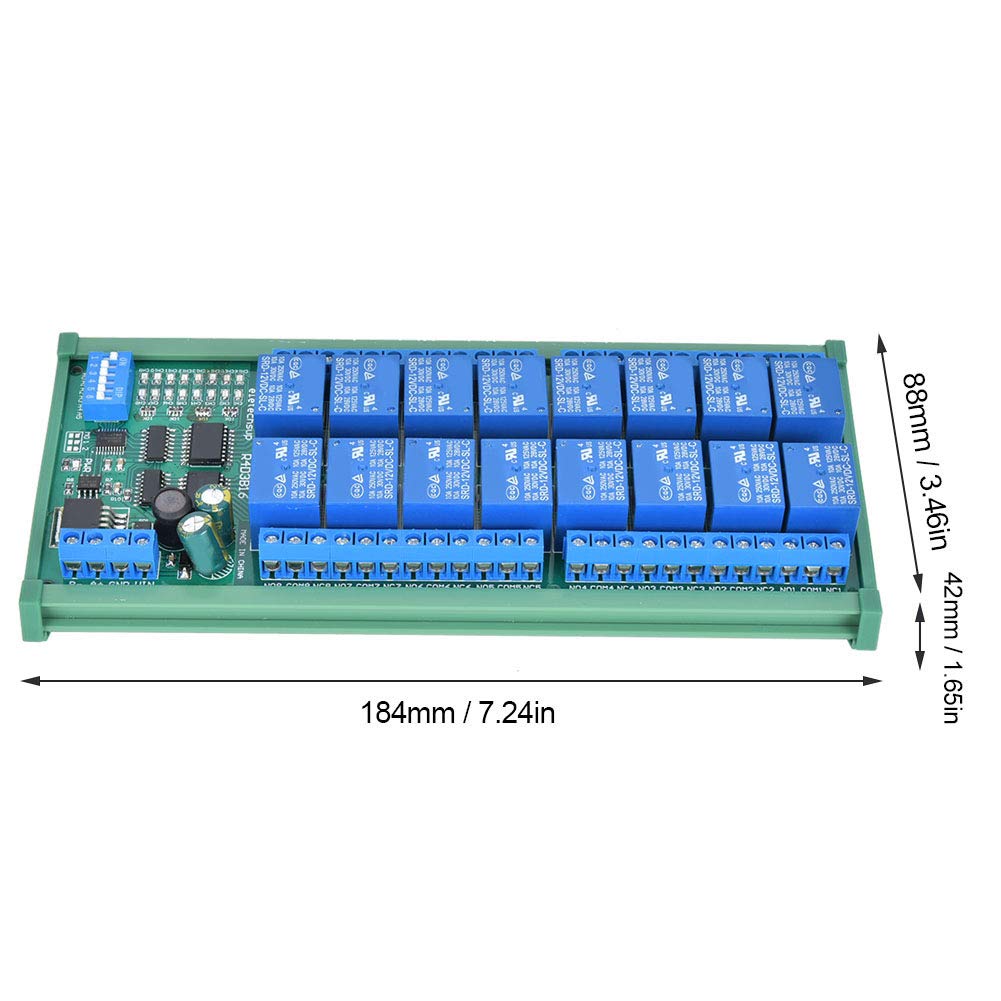 Módulo de expansión PLC de 16 Canales Relé para Suministros eléctricos de Control Remoto con protocolo RTU(R4D3B16-R with DIN Rail Box)