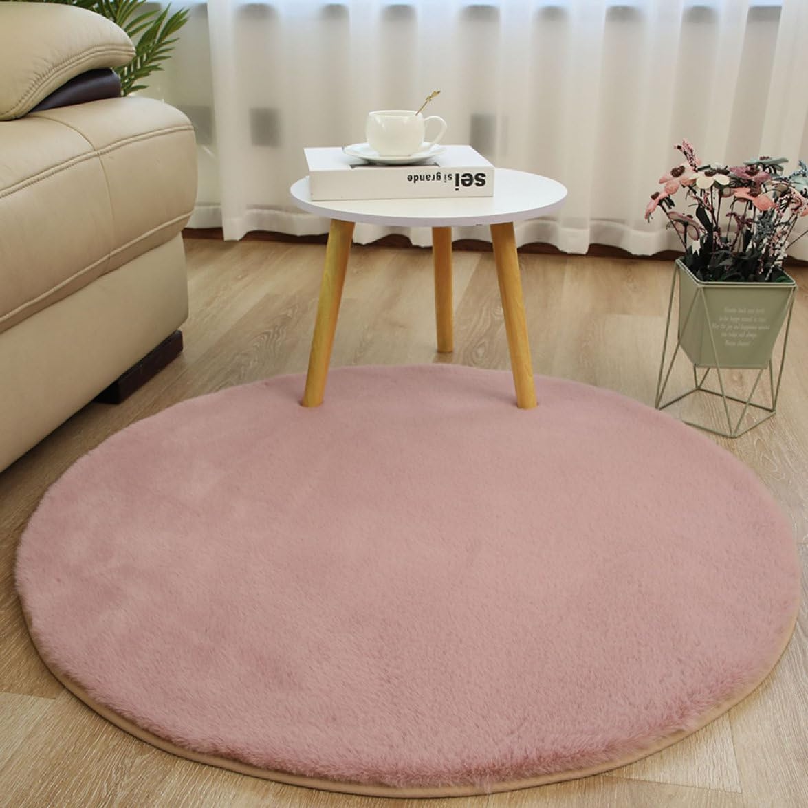 Amazon｜mongdodo ラグ ラグマット ピンクパープル 約60×120cm
