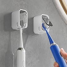 TRESTA Toothbrush Holder with Dustproof Clear Window Innovation Single Slot Design Toothbrush Holder Wall Mounted with Cover Quick Dry Storage Removable & Compact Organizer for Bathroom (Pack of 1)