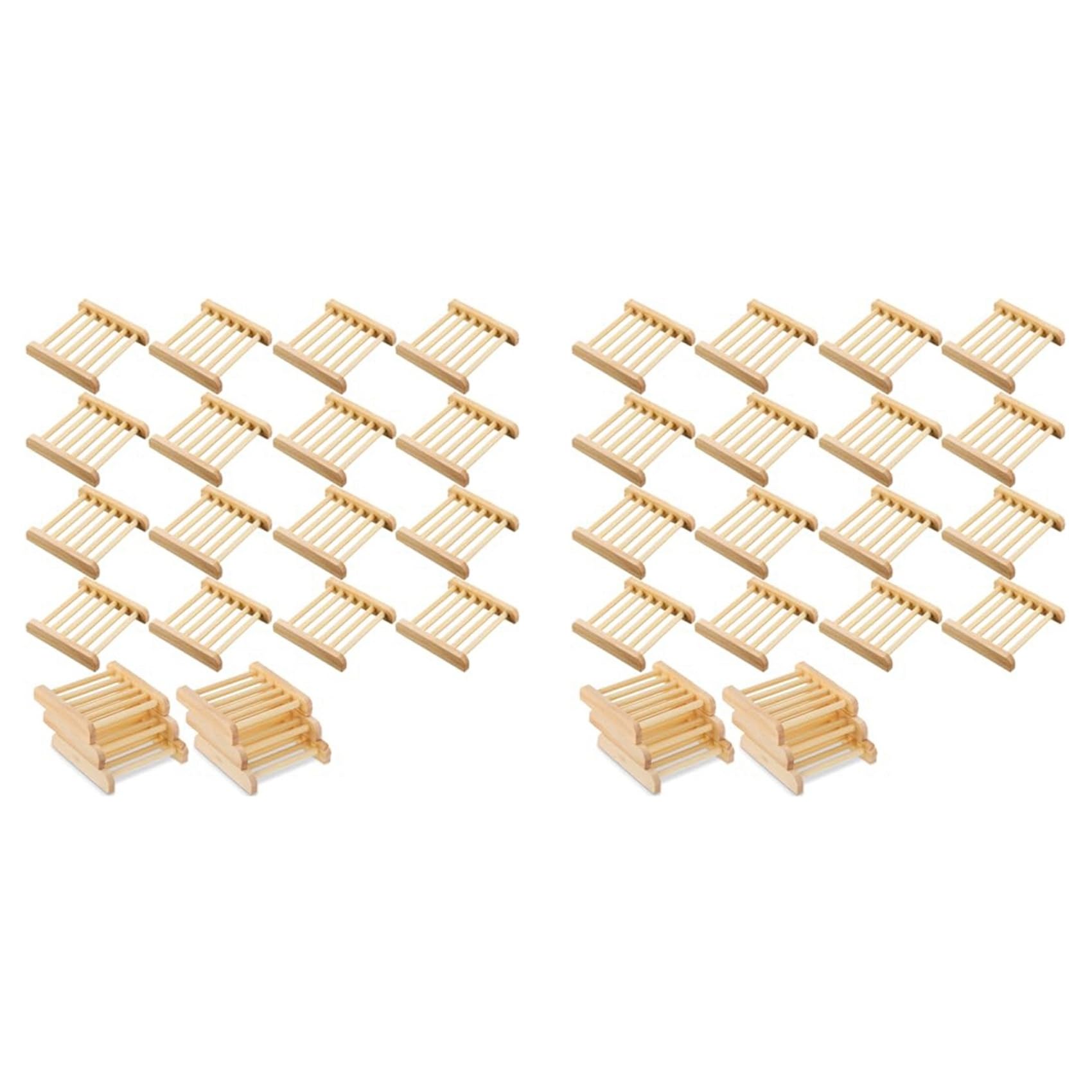 Hndhbfgrt 50Pcs Bamboo Wood Soap Dish Soap Rack Simple Wooden Soap Dish and Soap Drying Rack for Drying Bathroom and Kitchen Items