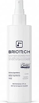 BRIOTECH Sanitizer Disinfectant Hypochlorous Spray, Kill 99.99% of Viruses & Bacteria, Control Mold, Eliminate Odor, Gentle for Nursery & Play Rooms, Food Contact Surface Sanitizer, 4 fl oz