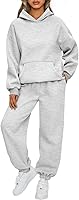 AUTOMET Women's Oversized 2-Piece Hoodie Sweatsuit Set - Plus Size Lounge Tracksuit for Fall Travel & Casual Wear