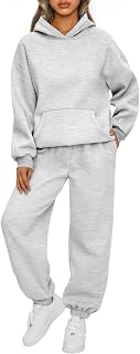 AUTOMET Women's Oversized 2-Piece Hoodie Sweatsuit Set - Plus Size Lounge Tracksuit for Fall Travel & Casual Wear