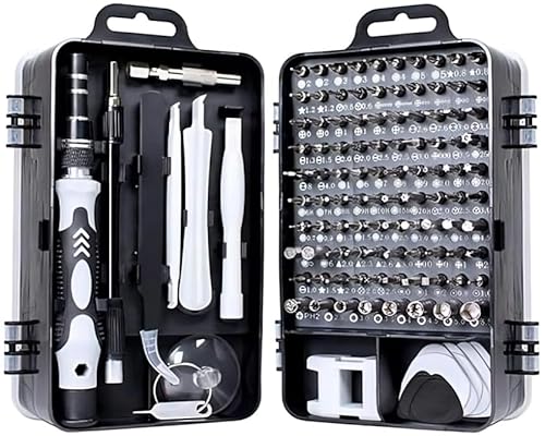 Conjunto de Chaves de Fenda de Precisão 115 em 1 – Kit Profissional para Reparo de Eletrônicos, com Pontas Magnéticas e com Estojo Compacto