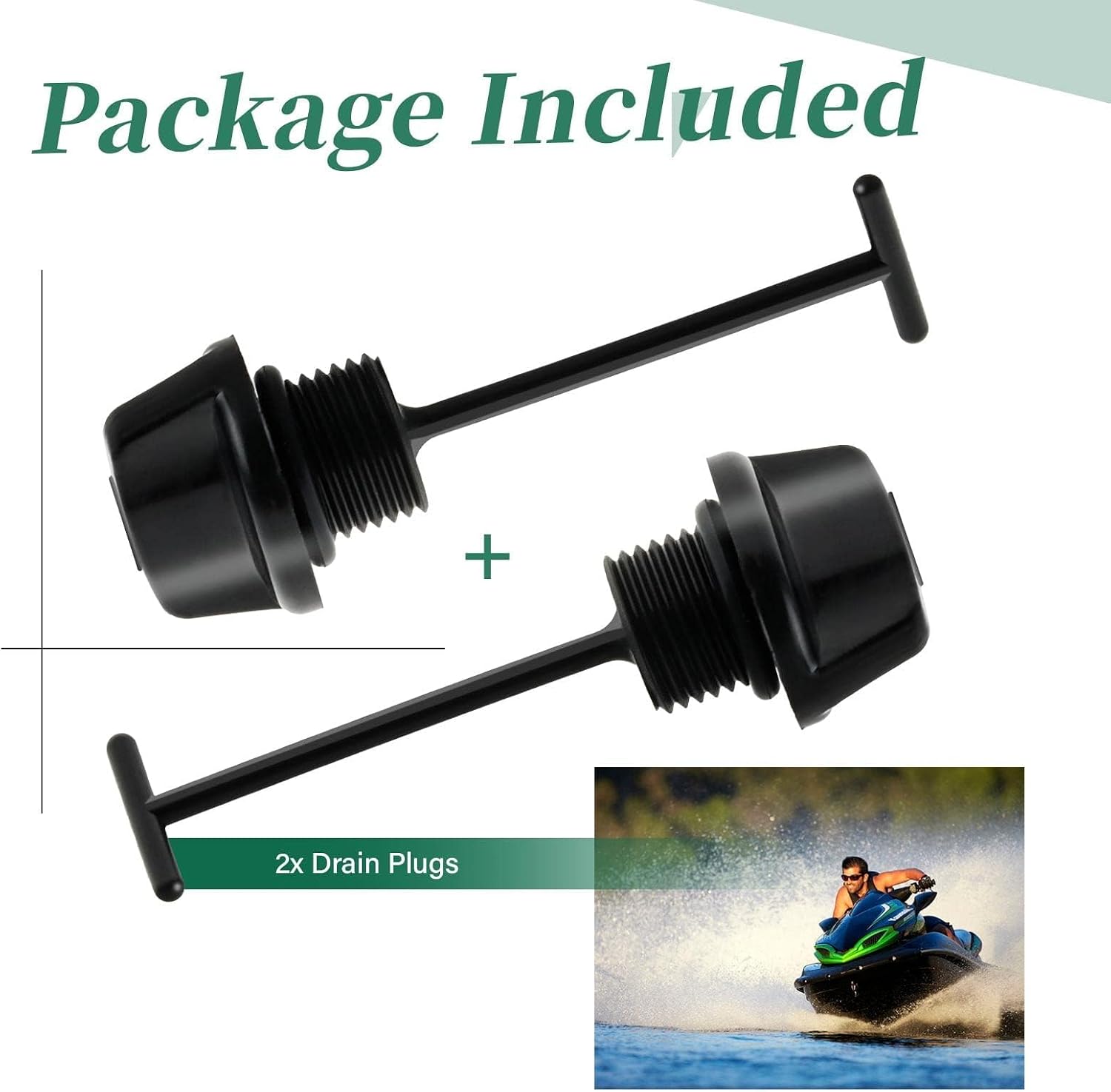 2Pcs Drain Plug Fit for Kawasaki Ultra 150 SX ZXI STS STX 12F 15F Replace# 92066-3783-6Z