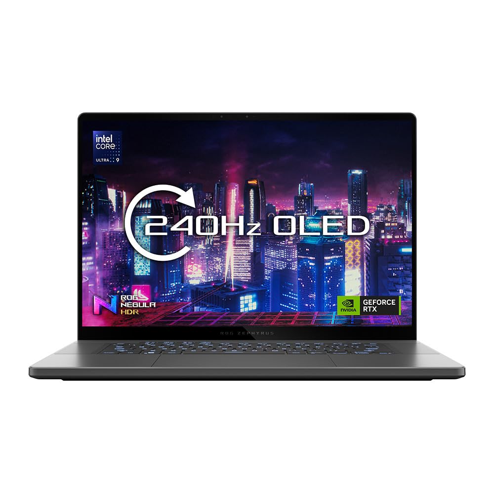 ASUS ROG Zephyrus G16 OLED 16.0" WQXGA 500nits 240Hz Gaming Laptop (Intel Core Ultra 9-185H, NVIDIA GeForce RTX 4070, 32GB RAM, 1TB PCIe SSD, Windows 11)