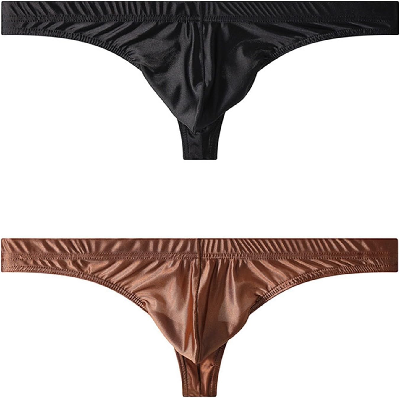 Men's Satin Briefs 2 Pack Low Rise Silky Bikini Underwear