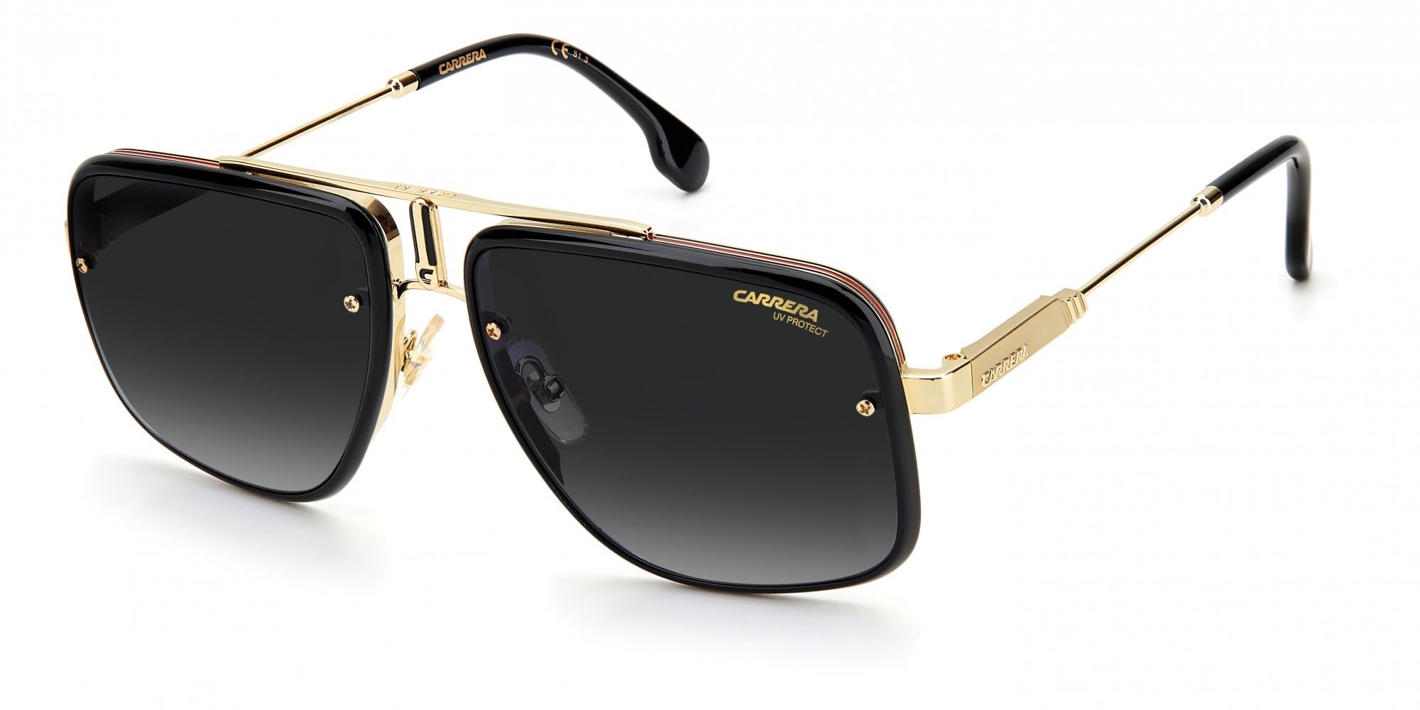 Ca Glory II Unisex Sunglasses, Black On Gold/Grey Shaded, 59/18/145