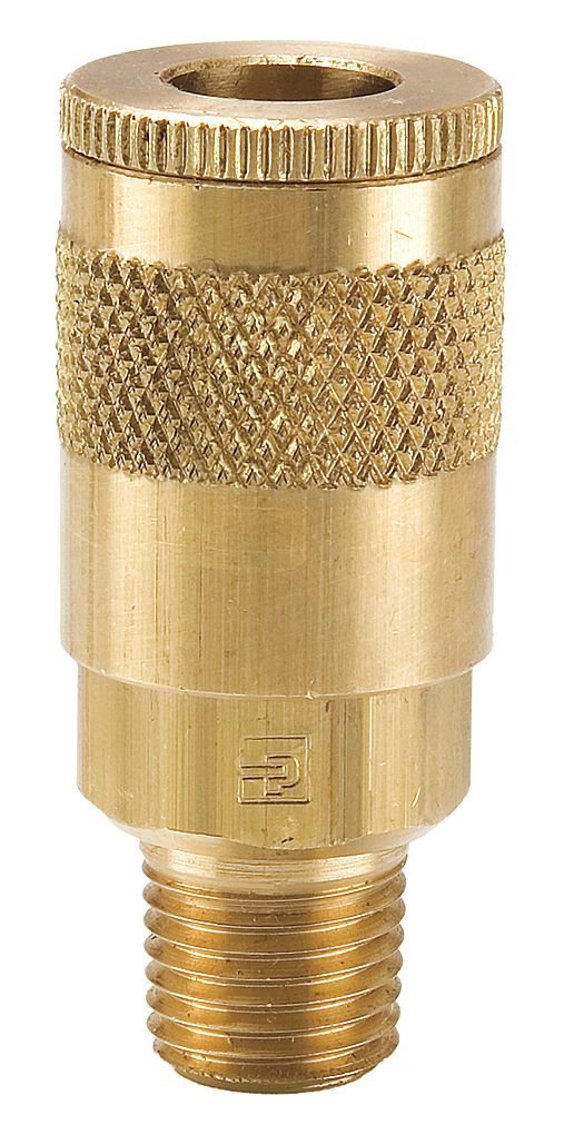 Parker Hannifin B12 Series 10 Brass Pneumatic Quick Coupler, Male Pipe Thread, 1/4