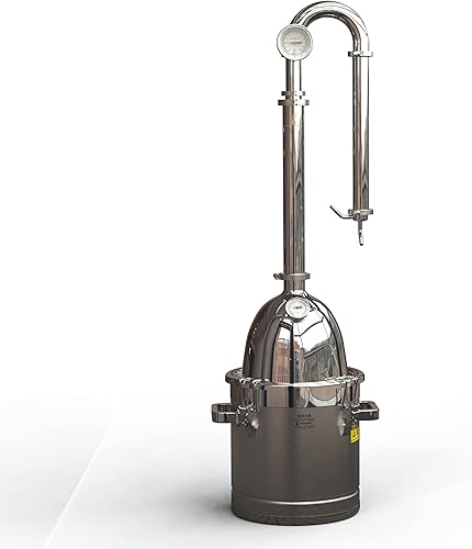 Miniatura 8 de HOOLOO Destilador de alcohol para uso doméstico, kit de fabricación de whisky de acero inoxidable 304 con termómetro whisky brandy vodka de 4.6