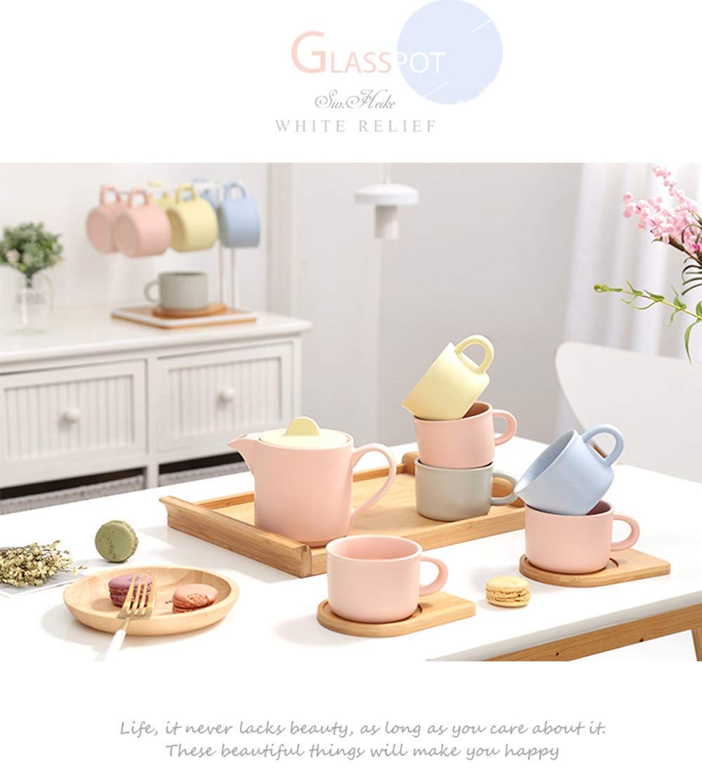 Zestaw filiżanek do kawy europejski kubek ceramiczny gospodarstwa domowego prosty angielski zestaw do podwieczorku kubek cukierki kolor znak kubek