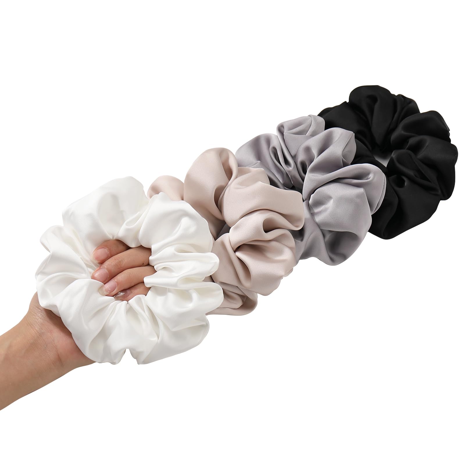 Amazon.com : 4PCS Large Satin Silk Scrunchies for Women  display picture 2