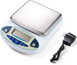 Lab Scale 5000g x 0.01g Accuracy High Precision Electronic Analytical Balance Laboratory Precision Scale Digital Kitchen Balance Scale Jewelry Scale Scientific Scale, 6.7'' Weighing Surface Dp