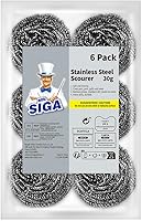 Vista 1 de MR.SIGA Estropajo de acero inoxidable, paquete de 6, 1.06 oz
