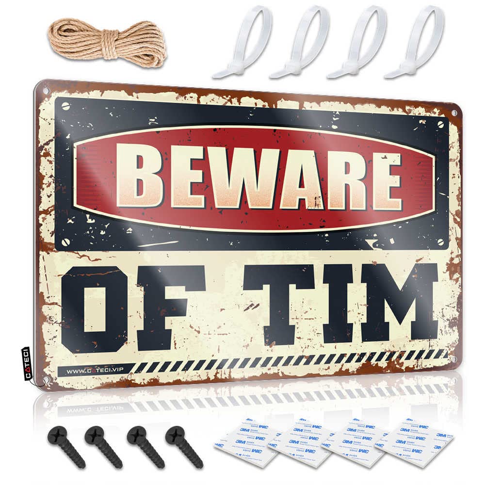 Clock Student Cool Wall Decor - Beware Of Tim Graduation Rustic Wall Hanging(20X30CM)