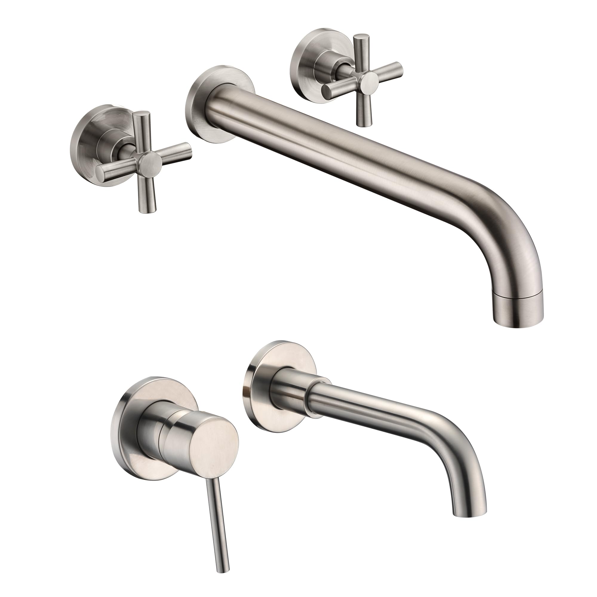 Hcfyauis Wall Mount Bathroom Faucet S1394ni-Lh+Wall Mount Tub Filler S2156i-Bn