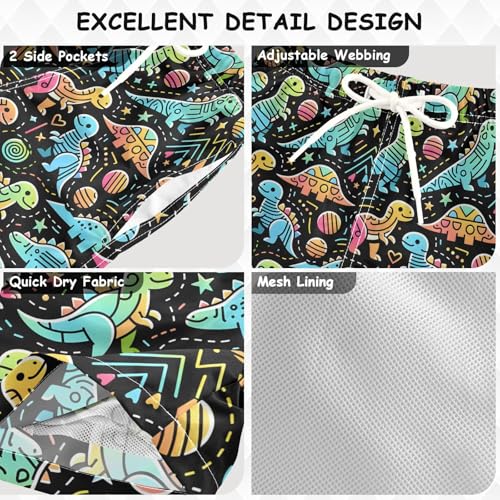 senya Cute Colorful Dinosaurs Boys Swim Trunks Toddler Shorts Swimwear Boardshorts3