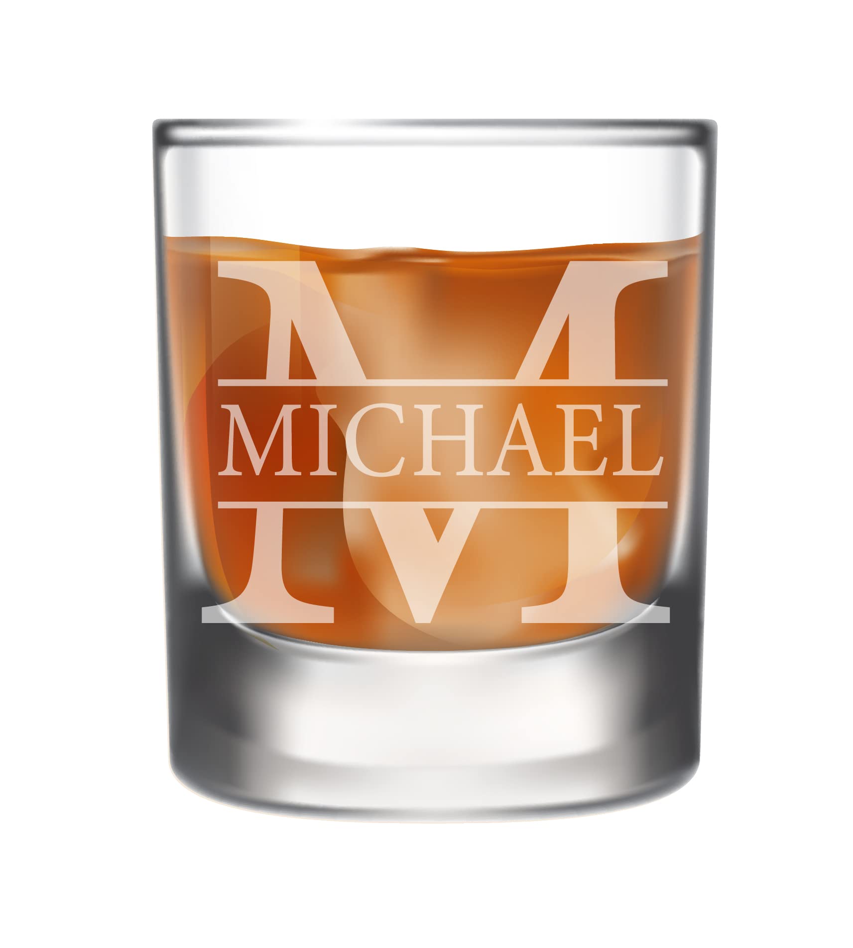 Monogram Engraved Whiskey Glass, Custom Name Etched Glass, Personalized Whiskey Glass for Men and Women, Wine Beer Glass with Name