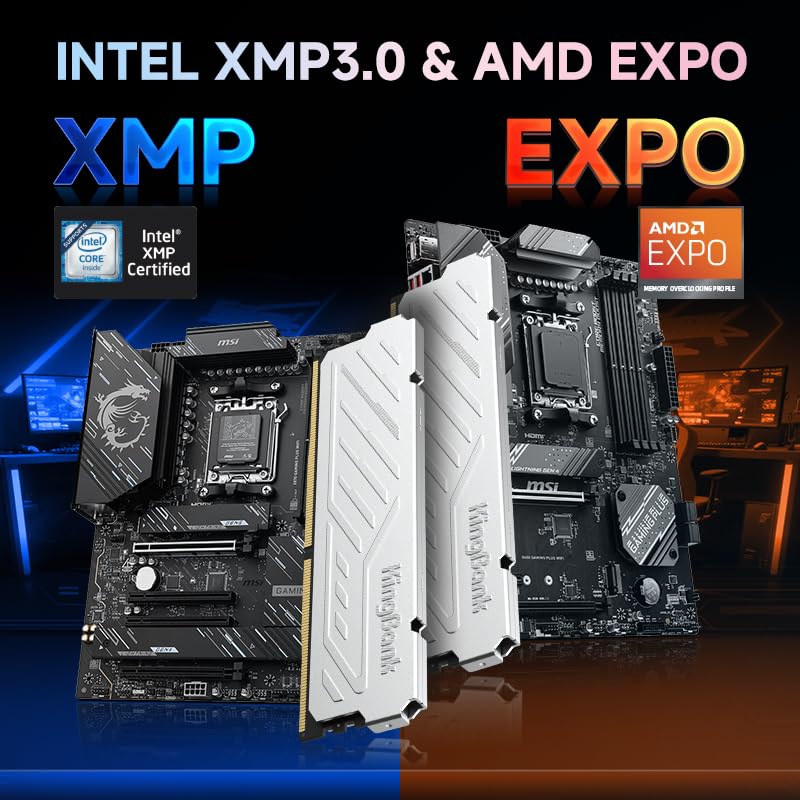 ヒ*ロ様 KingBank DDR5メモリ32GB 16x2 6000MT/s KingBank Computer Desktop Memory Ram (AMD Expo) DDR5 32GB(2x16GB