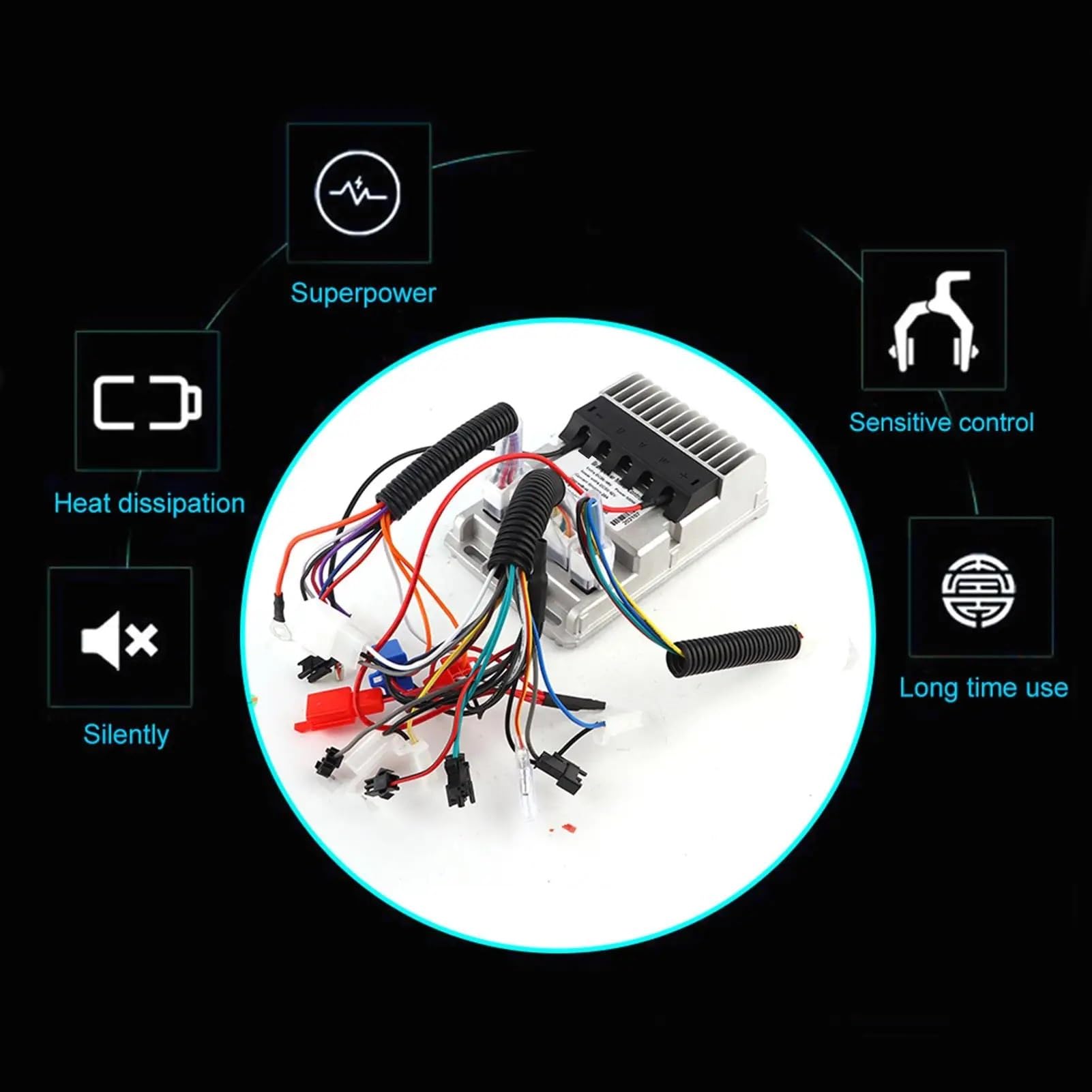 Centralina Monopattino Elettrico Controller for bici/scooter elettrico 36/48/60/72V 500-1000W 3 modalità Controllo velocità onde sinusoidali