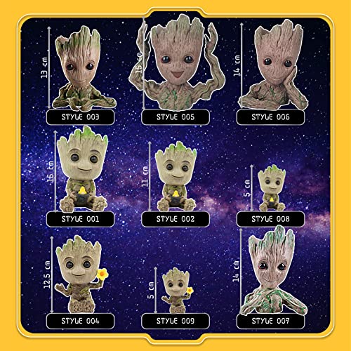 thematys Baby Groot | 15x8,5x8,5cm | Blumentopf | Spielfigur | Action Figur | Filmklassiker | Fanartikel | I AM Groot | Stifte | Geschenk | Aquarium Deko – Bild 6