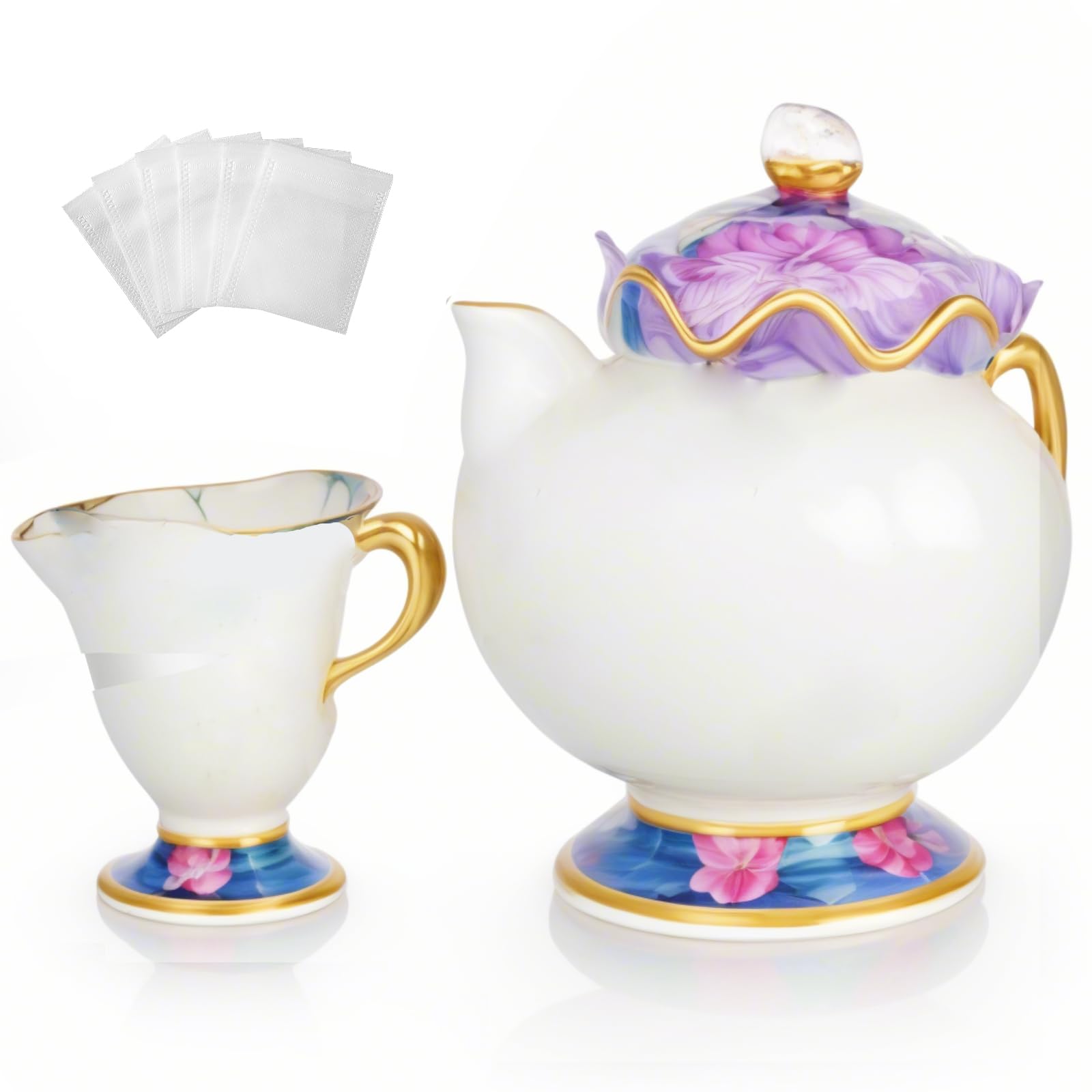 Mrs Potts Teapot Disney Beauty and Beast Teapot & Mug Mrs Potts and Chip Tea Set Ideal Gifts for Girl and Home Decorationl