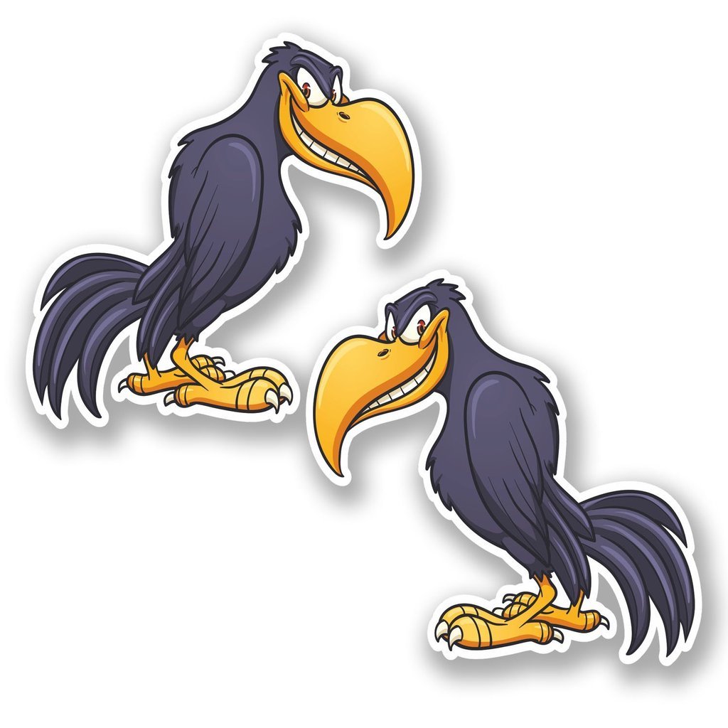 Destinationvinyl Multi 2 X 10Cm/100Mm Raven Crow Vinyl Sticker Decal Laptop Travel Luggage Car Bike Sign Fun #5604