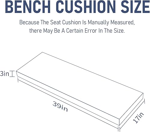 Miniatura 3 de ROFIELTY Cojín de banco de 39 pulgadas, cojines de banco duraderos para muebles de interior, cojines de asiento antideslizantes para ventana de
