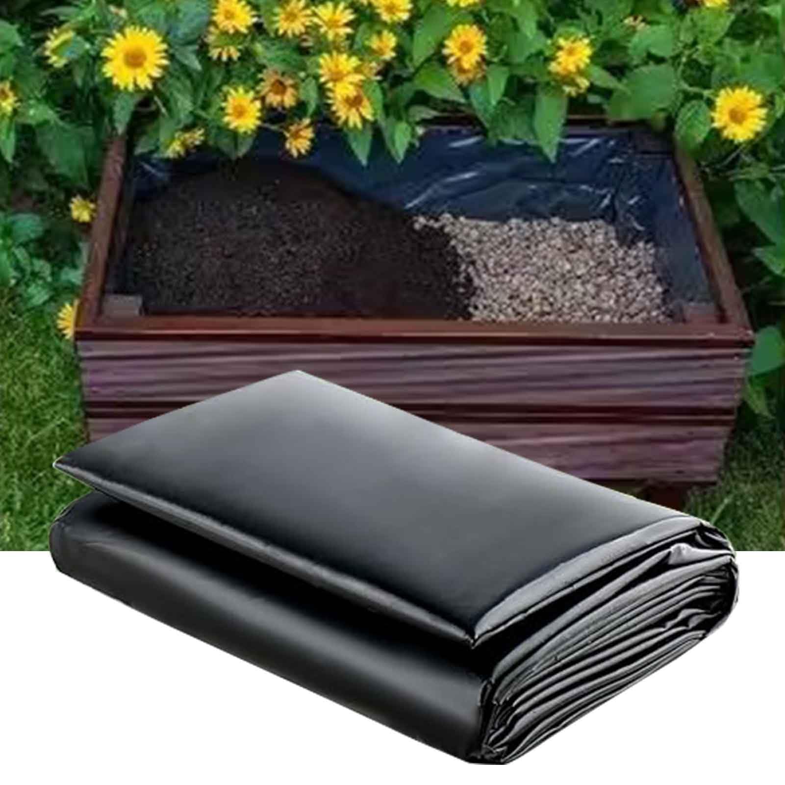 Rivestimento per laghetto nero da 5 mm, flessibile, 4 x 5 m, pellicola per laghetti per uso esterno, ideale per Koi, piante acquatiche e giardini acquatici, facile da tagliare e installare