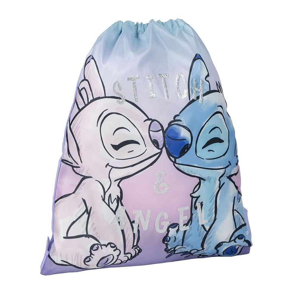 CERDÁ LIFE'S LITTLE MOMENTS Saquito Escolar Stitch, Mochila de Cuerdas Unisex niños, Talla única