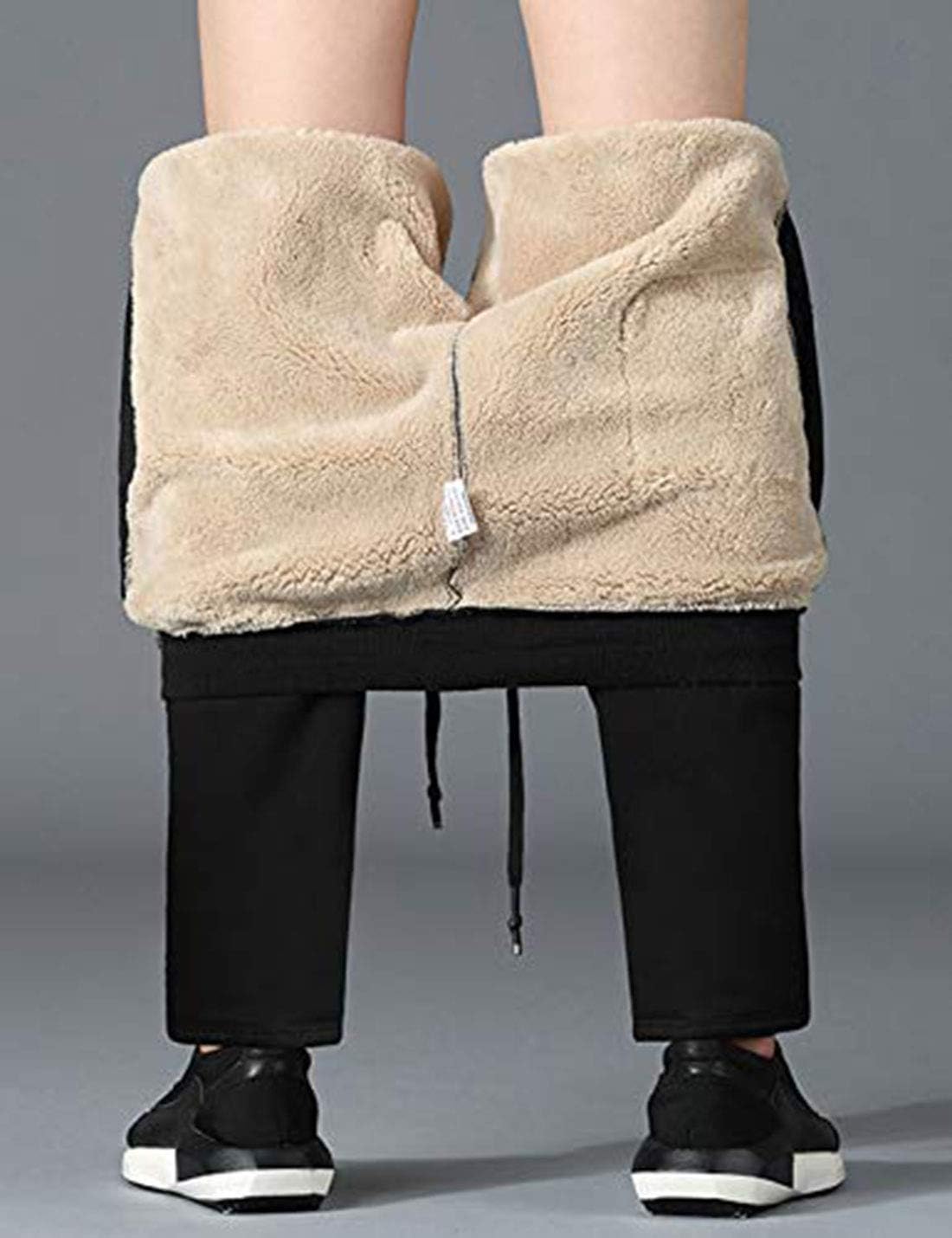 Yeokou Mens Winter Warm Sherpa Lined Active Thermal Jogger Fleece Sweatpants Pant - Image 5