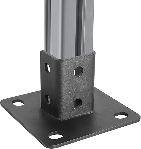 Miniatura 6 de Base de poste de 4 piezas, 4 agujeros de montaje cuadrado para canal de puntal único de 1-58 pulgadas, base de poste de valla con recubrimiento de