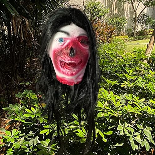 Décorations d'Halloween en forme de tête réaliste pour cour et fête - 2