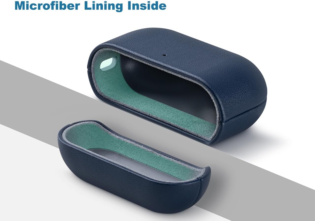 LOPIE for AirPods Pro 3rd Generation Case (Not for 2nd Gen) - Vegan Leather Cover with Sheepskin-Like Texture - Handmade Protective Hard Shell Cover - for AirPods Pro 3 Case Cover - Blue