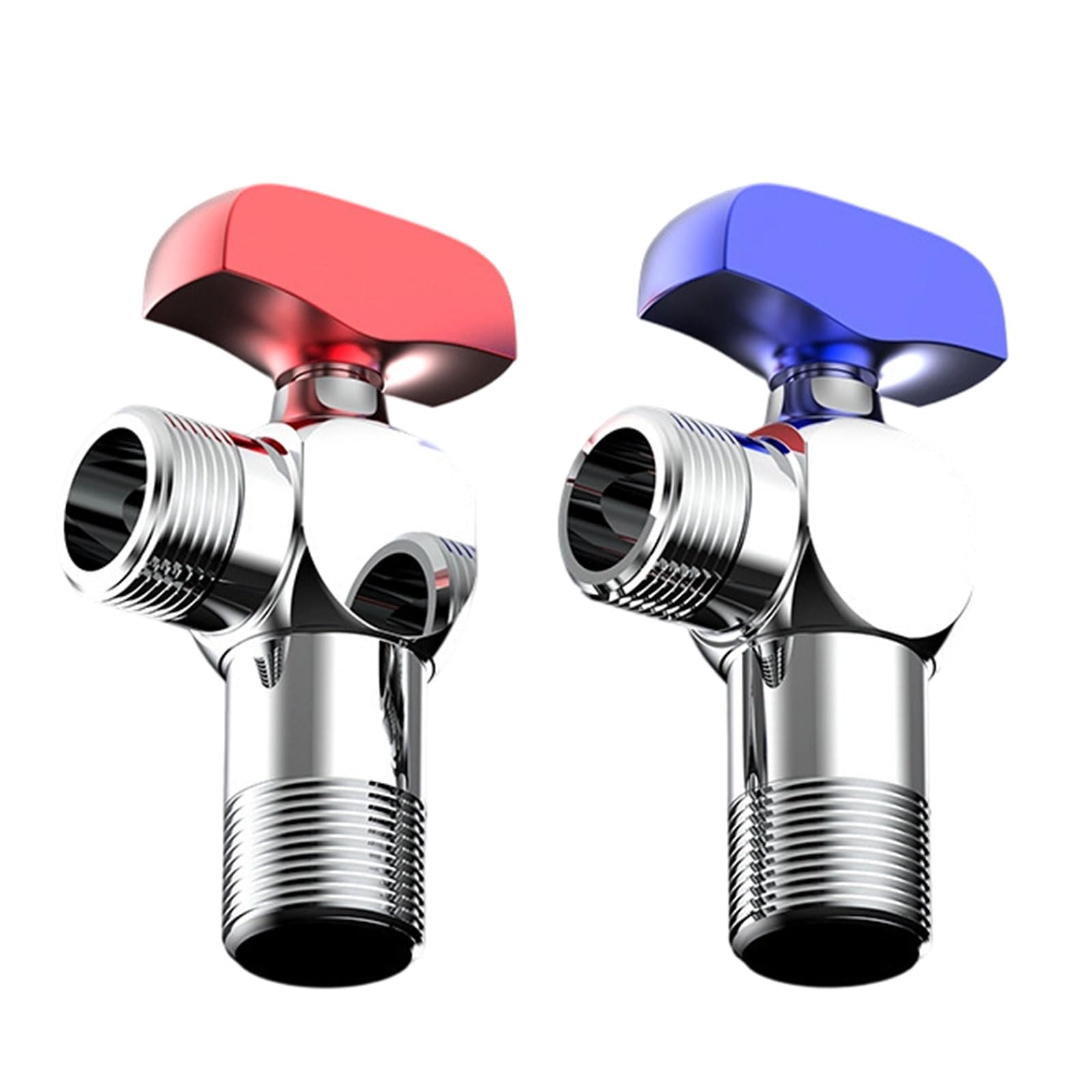 Nvoqilin Electroplating Hot/Cold Water Shut Off Restrictor Metal 1 / 2Inch Turn Angles Stop Valves High Flows Angles Valves Enduring Turn Stop