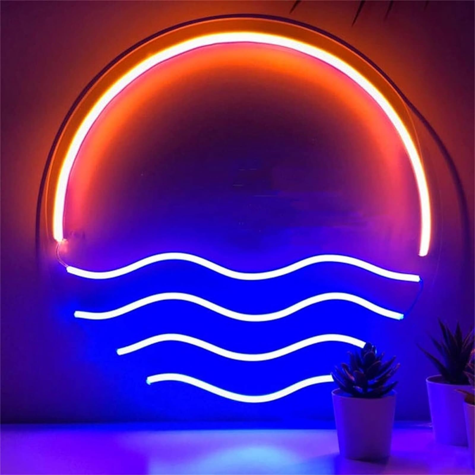 Señal de neón de Puesta de Sol LED para Eliminar la Oscuridad Aburrida de la Pared