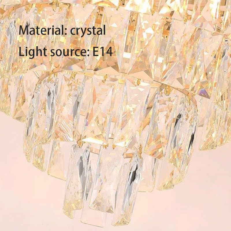 Suspension cristal multicouche base E14 éclairage 3 couleurs - 6
