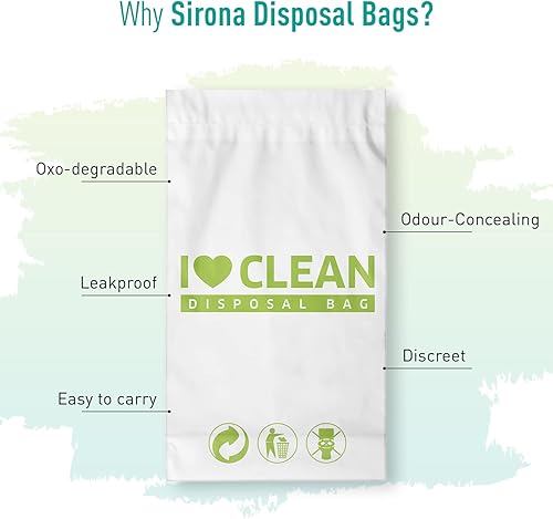 Miniatura 4 de Sirona Bolsas de eliminación personal  45 bolsas para tampones discretos, almohadillas sanitariasservilletas, revestimientos de bragas, tampones y