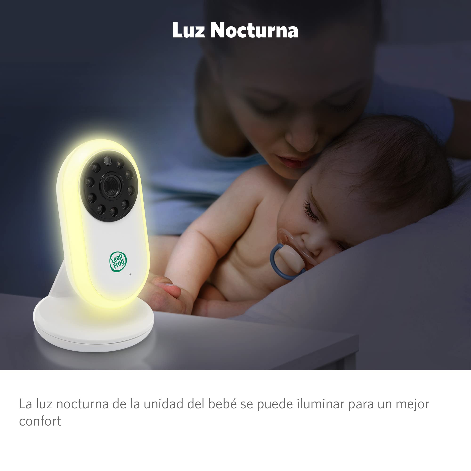 LeapFrog LF2423 Baby Monitor with Night Light Camera, 2600mAh Smart Baby Surveillance Camera with 2.8" IPS Screen, Night Vision, Temperature Monitoring, Two-Way Communication
