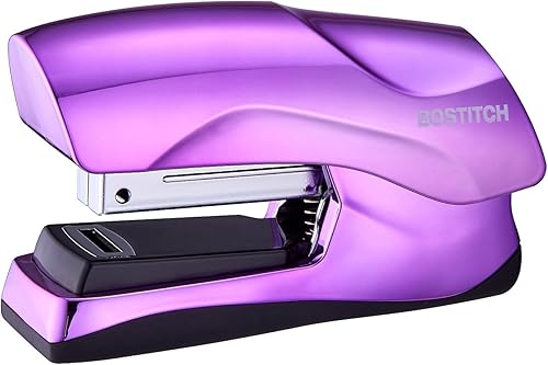 Bostitch Office - Engrapadora de 40 hojas, tamaño pequeño, cabe en la palma de tu mano, color morado metálico, (B175-BLK)