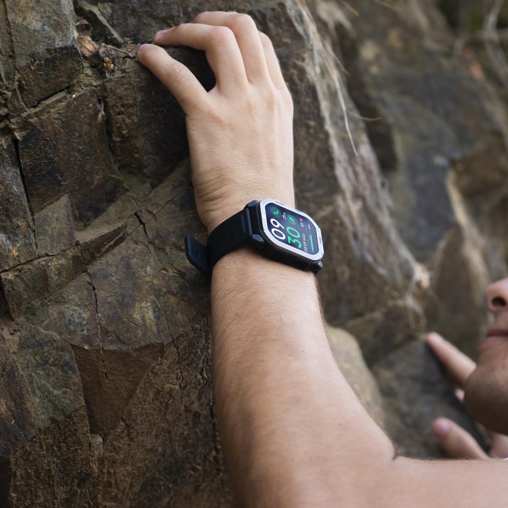 LOTUS Reloj Inteligente Hombre - Smartwatch Hombre de Caucho Negro - Resistente al Agua 5 ATM - GPS, Voz IA, Control Música, Cuenta Pasos y Calorías, Teléfono 50200/1 Ferro RC - Smartime 2nd Gen