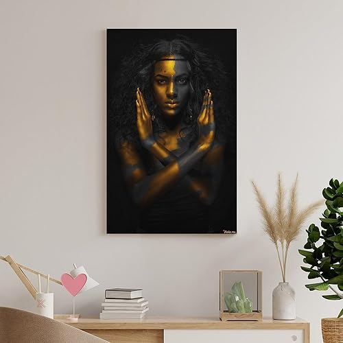 Miniatura 8 de Cuadros Modulares Decoración De Pared Decoración Del Hogar 3 Unidsset Africano Negro Mujer Póster Para Sala De Estar Hd Impreso Lienzo Pintura