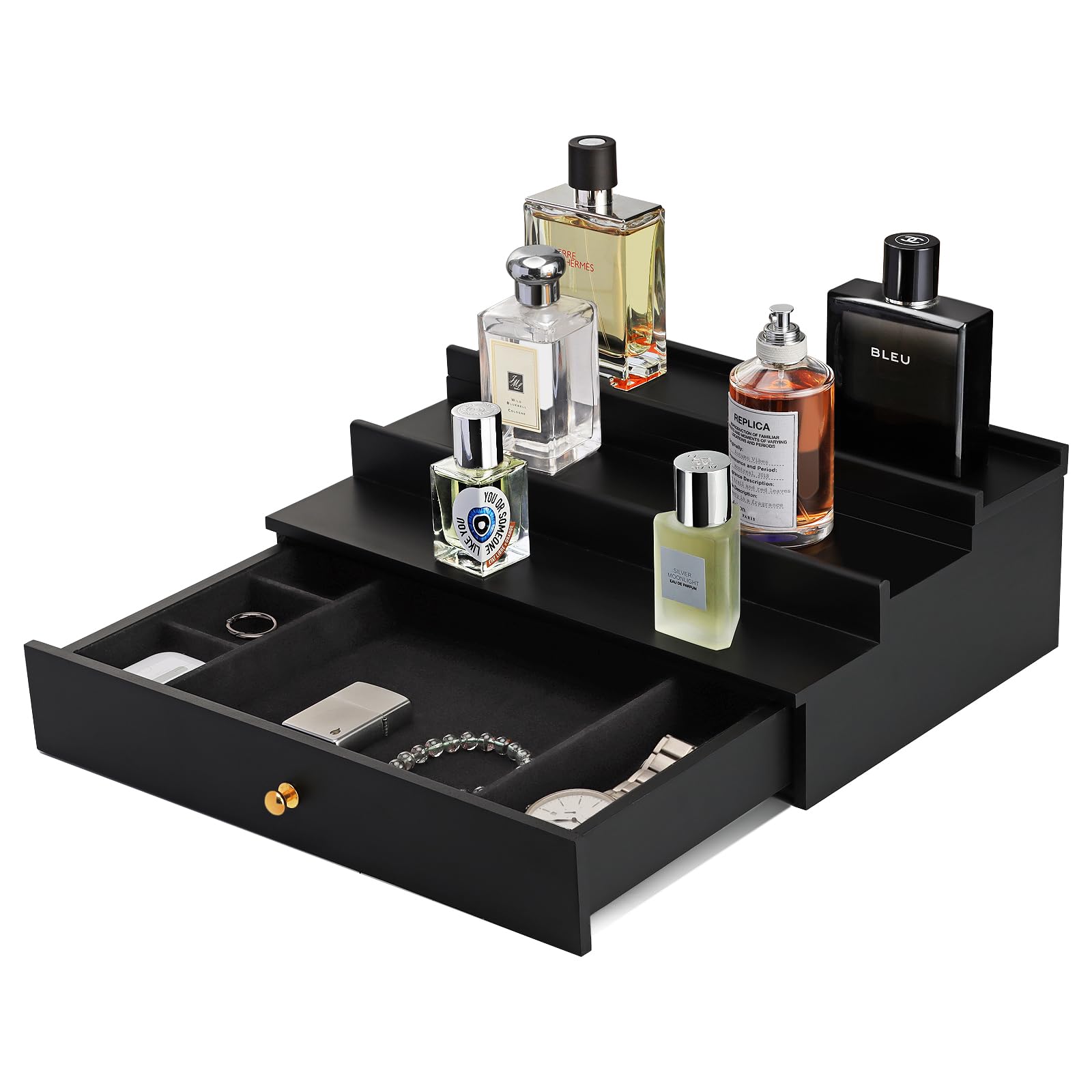 Amazon.com: BRATEAYA Cologne Organizer for Men Dresser, Wooden Cologne ...