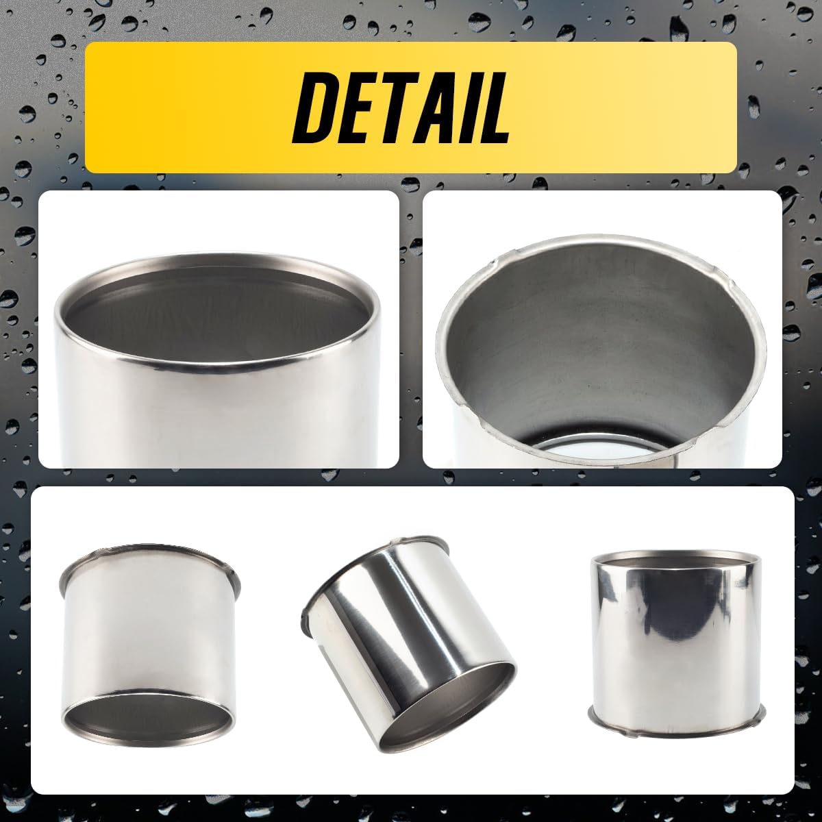 2Pcs 5.15" Push Through Wheel Center Caps Stainless Trailer Open Ended Hub Cap for Truck SUV RV Wheel Rim (Fit 5.15" Bore 4.69" H Chrome)