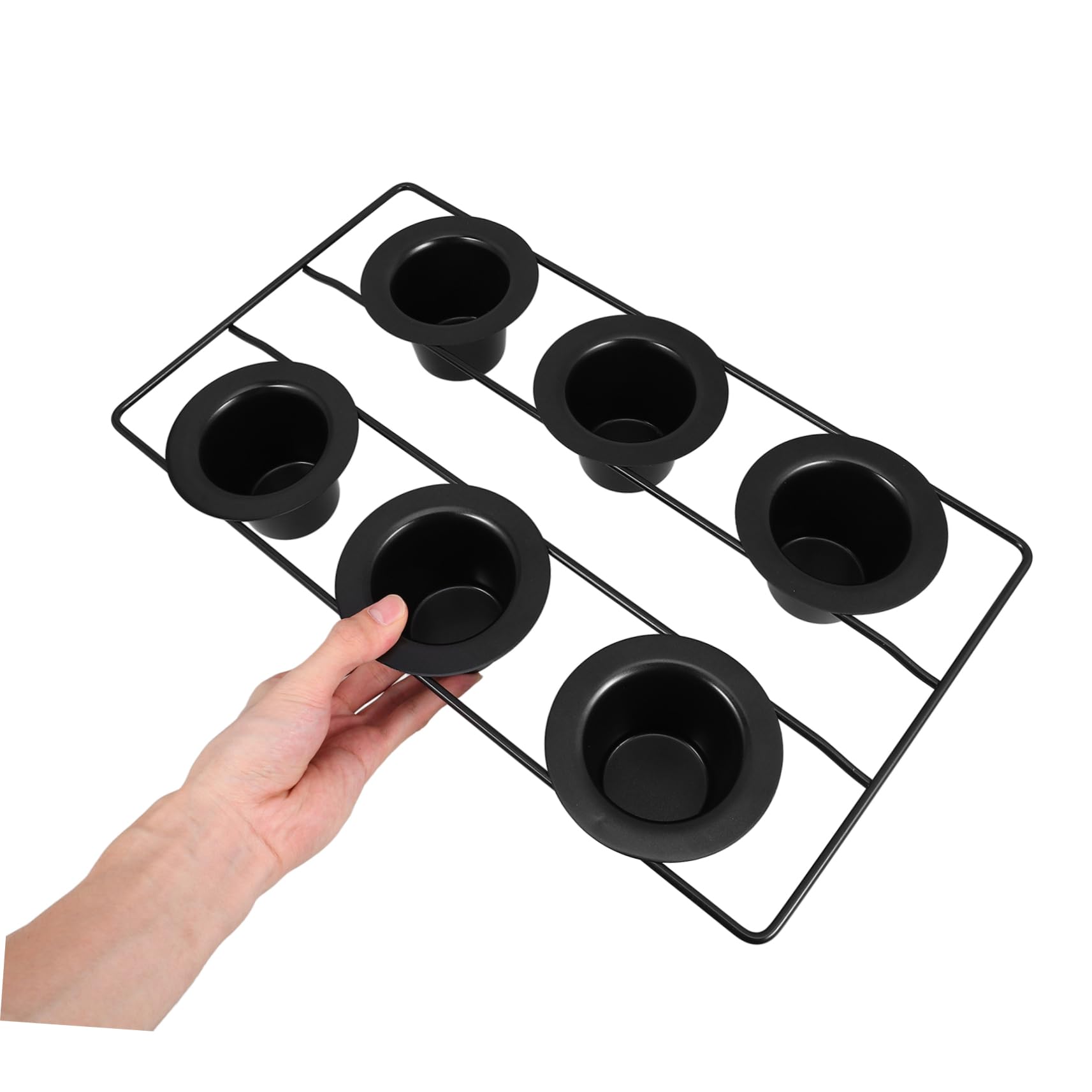 Stampo Muffin Profondo a 6 Cavità in Acciaio al Carbonio Nero | Rivestimento Antiaderente, Struttura Robusta per Uso Frequente, per Cucinare Sei Pezzi Insieme