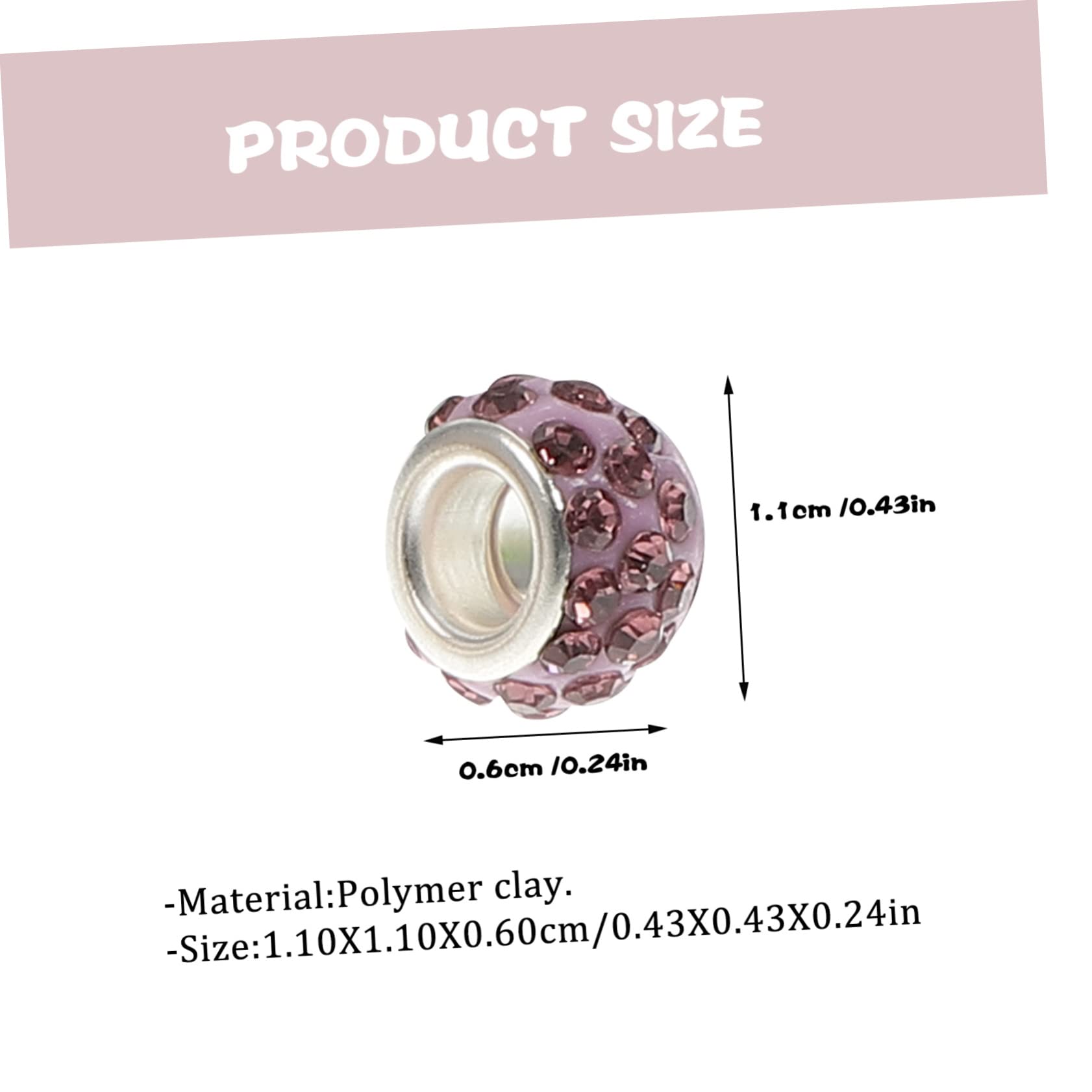 jojofuny 3 Set Perline Distanziatori Strass Per Braccialetti Diy Grandi Mix Colori Vivaci Per Gioielli Fatti Mano E Creazioni Artigianali 80 Pezzi*3