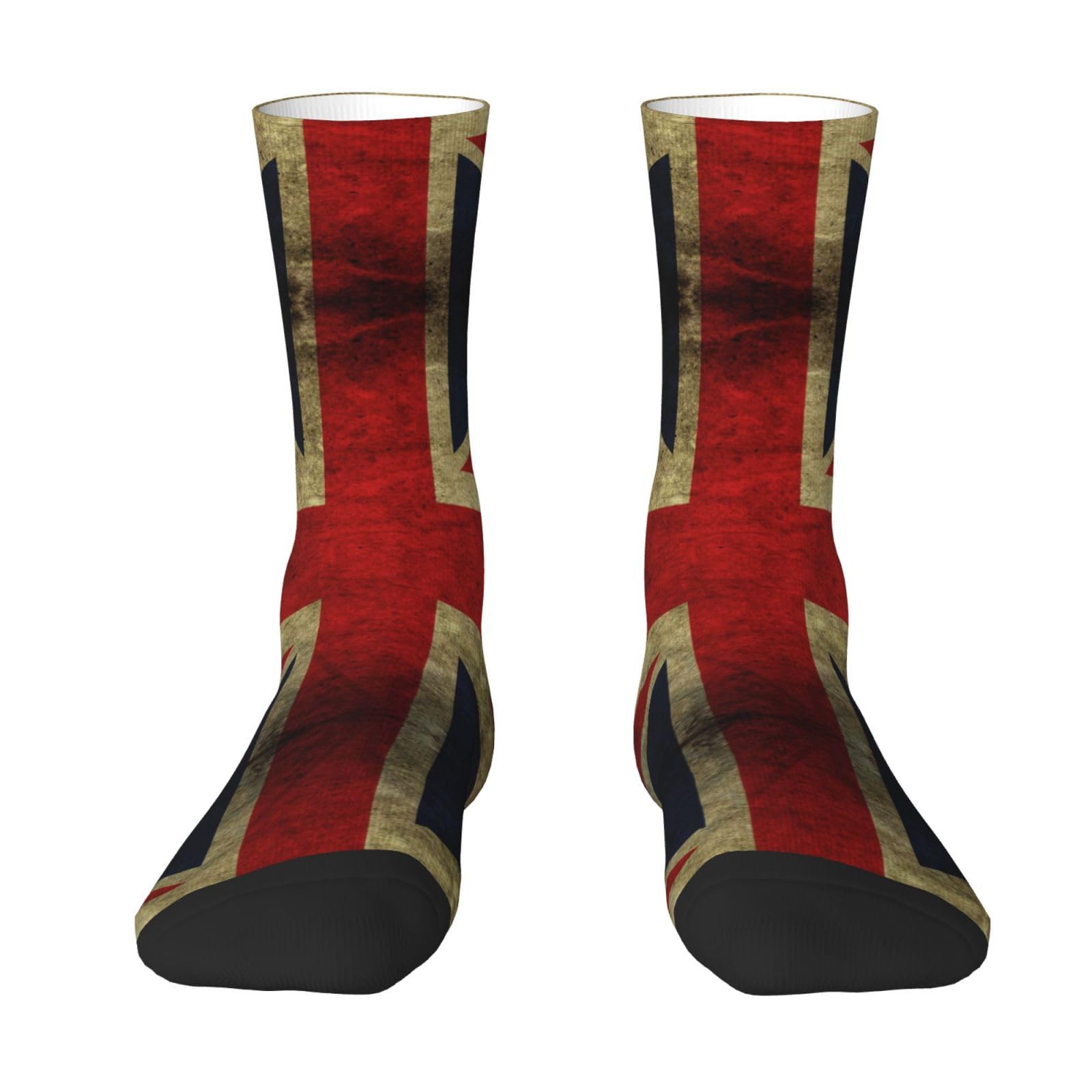 LPWTYCBV British Flag Print Adult Socks Men'S Women'S Crew Socks Funny Crazy Novelty Socks